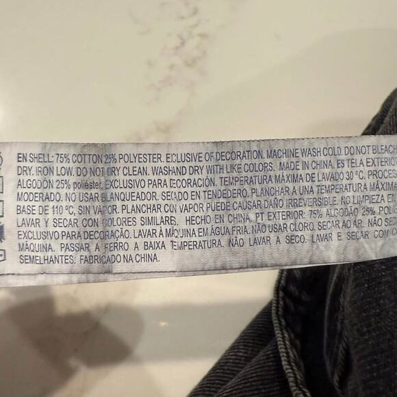 Forever 21 Front Seam Utility High Rise Mom Jeans Womens 29 Black Dark Wash Edgy - Picture 8 of 8